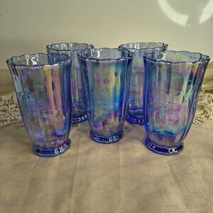 Pioneer Woman Blue Luster Set of 5 Tumblers